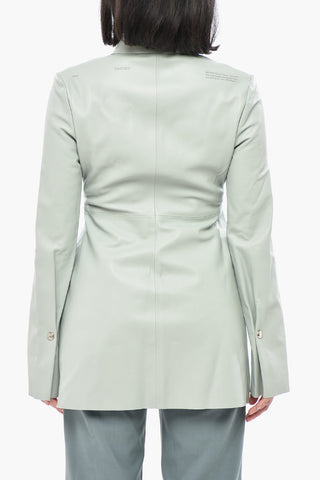 L/S LEATHER SHIRT LIGHT GREEN