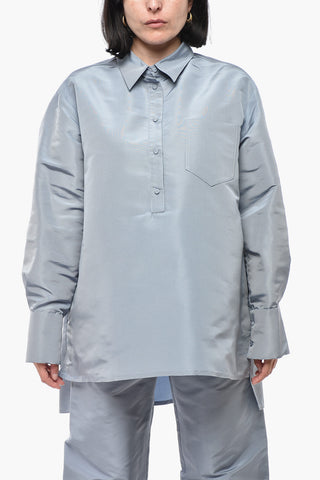 Oversized Bluse Aus Seidenorganza Mit Tasche