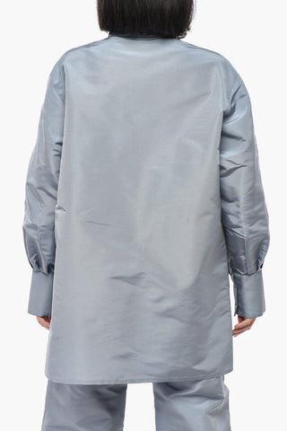 Oversized Bluse Aus Seidenorganza Mit Tasche
