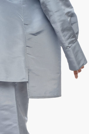 Oversized Bluse Aus Seidenorganza Mit Tasche