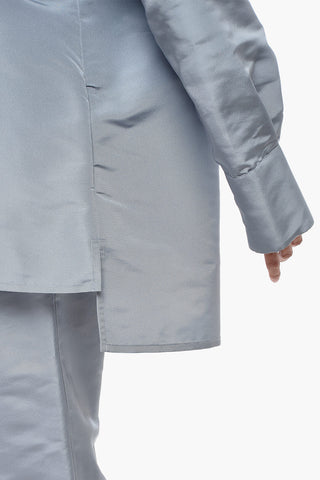 Oversized Bluse Aus Seidenorganza Mit Tasche