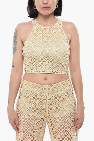 Crop Top Crochet con Fodera