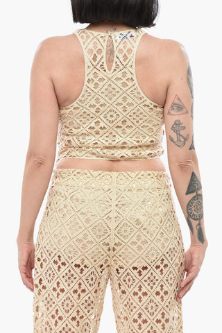 Crop Top Crochet con Fodera