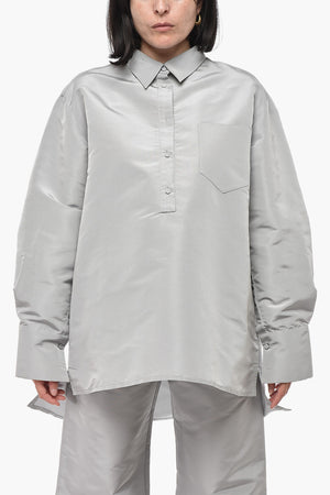 Oversized Bluse Aus Seidenorganza Mit Tasche
