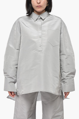 Oversized Bluse Aus Seidenorganza Mit Tasche