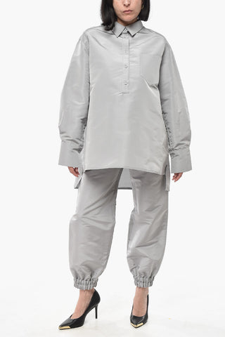 Oversized Bluse Aus Seidenorganza Mit Tasche