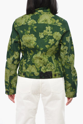 Jeansjacke Mit Blumenmuster