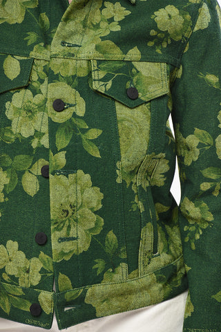 Jeansjacke Mit Blumenmuster