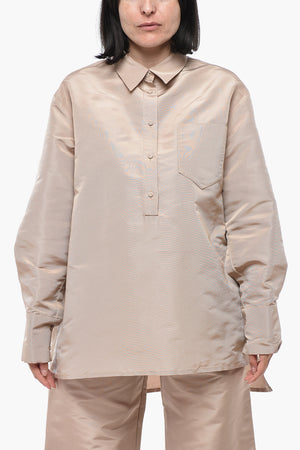 Oversized Bluse Aus Seidenorganza Mit Tasche