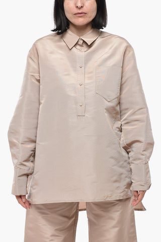 Oversized Bluse Aus Seidenorganza Mit Tasche