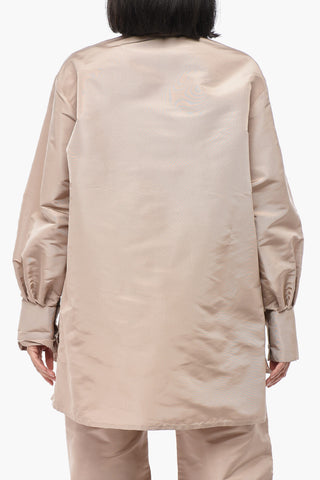 Oversized Bluse Aus Seidenorganza Mit Tasche