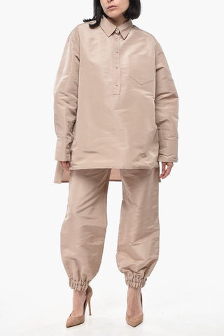 Oversized Bluse Aus Seidenorganza Mit Tasche