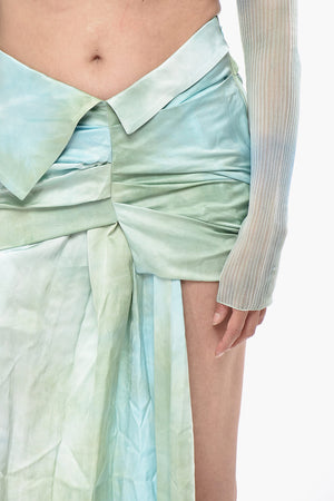 SEASONAL Minirock BOW TIE aus Satin mit seitlichem Drape