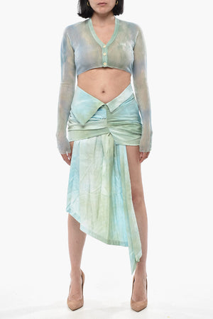 SEASONAL Minirock BOW TIE aus Satin mit seitlichem Drape