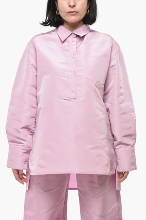 Oversized Bluse Aus Seidenorganza Mit Tasche
