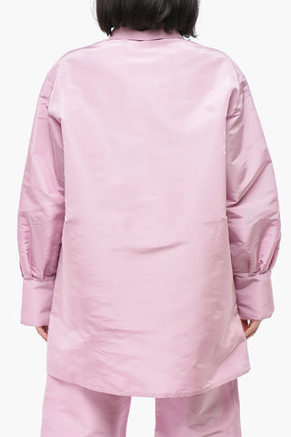 Oversized Bluse Aus Seidenorganza Mit Tasche