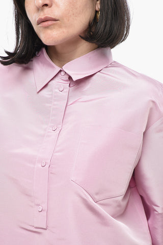 Oversized Bluse Aus Seidenorganza Mit Tasche