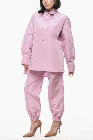 Oversized Bluse Aus Seidenorganza Mit Tasche