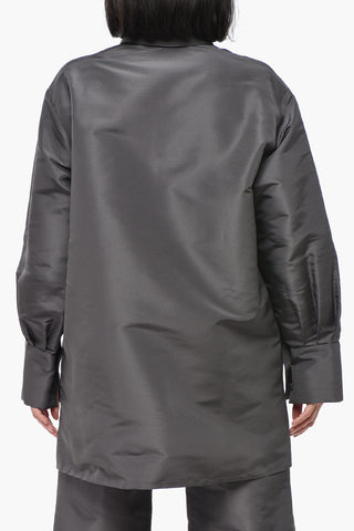 Oversized Bluse Aus Seidenorganza Mit Tasche