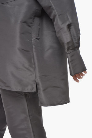 Oversized Bluse Aus Seidenorganza Mit Tasche