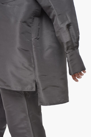 Oversized Bluse Aus Seidenorganza Mit Tasche