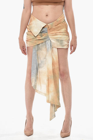 SEASONAL Minirock BOW TIE aus Satin mit seitlichem Drape