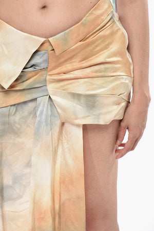 SEASONAL Minirock BOW TIE aus Satin mit seitlichem Drape