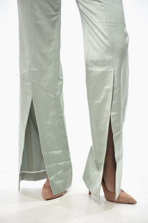 Flared-Fit-Hose aus Satin-Bouclé mit Knöchelschlitzen