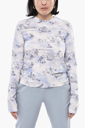 Top Girocollo OFF FRESCO in Tessuto Stretch Fantasia
