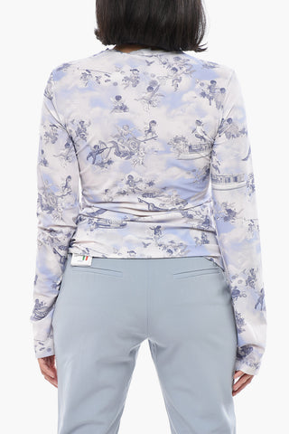 Top Girocollo OFF FRESCO in Tessuto Stretch Fantasia