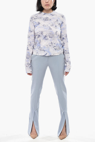 Top Girocollo OFF FRESCO in Tessuto Stretch Fantasia