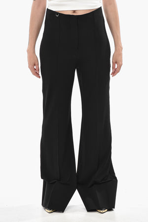 Bootcut-Hose aus Stretchstoff mit steifem Umschlag