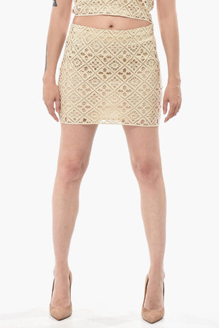 Crochet Miniskirt with Back Zip
