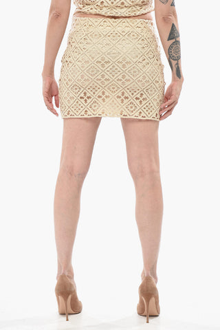 Crochet Miniskirt with Back Zip