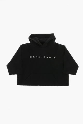 MM6 기모 면 반팔 후드 스웨트셔츠