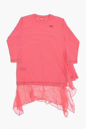 T-Shirt-Kleid aus Baumwolle mit Glitzer-Monogramm
