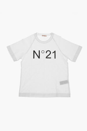 Baumwoll-T-Shirt mit Rundhalsausschnitt und Aufdruck
