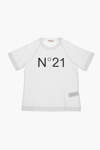 T-shirt Girocollo in Cotone con Stampa
