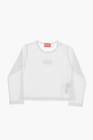 Baumwoll-T-Shirt mit Rundhalsausschnitt und Monogramm