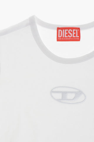 Baumwoll-T-Shirt mit Rundhalsausschnitt und Monogramm