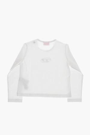 Baumwoll-T-Shirt mit Rundhalsausschnitt und Monogramm
