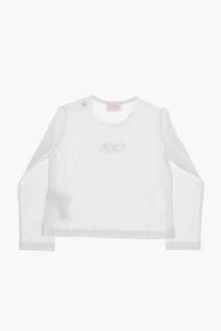 Baumwoll-T-Shirt mit Rundhalsausschnitt und Monogramm