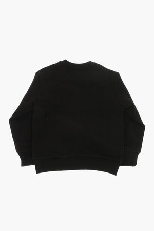 Cotton Crewneck Sweatshirt with Embossed Monogram