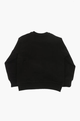 Cotton Crewneck Sweatshirt with Embossed Monogram