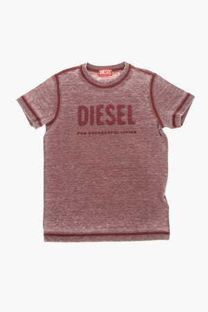 Cotton Crewneck T-Shirt with Maxi Front Print