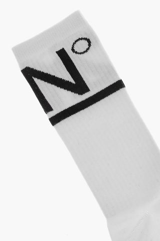 Lange Socken aus Baumwolle mit kontrastierendem Logo