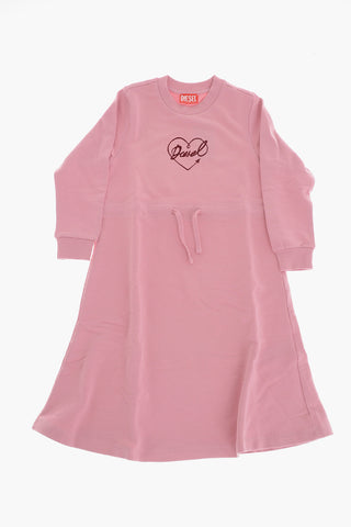 Sweatshirt Dress with Velour Logo