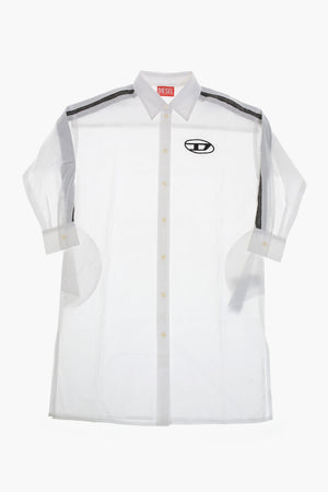 Cotton Shirt Dress with Contrasting Monogram
