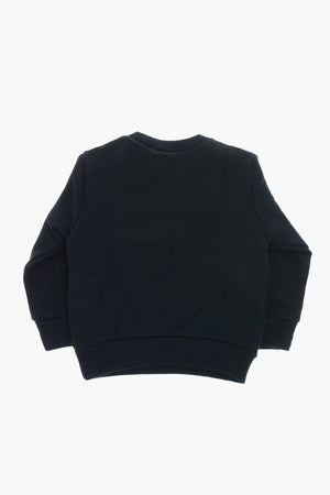 Brushed Cotton Crewneck Sweatshirt With Printed Logo