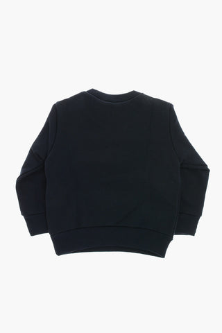 Felpa Girocollo in Cotone Garzato con Logo Stampato
